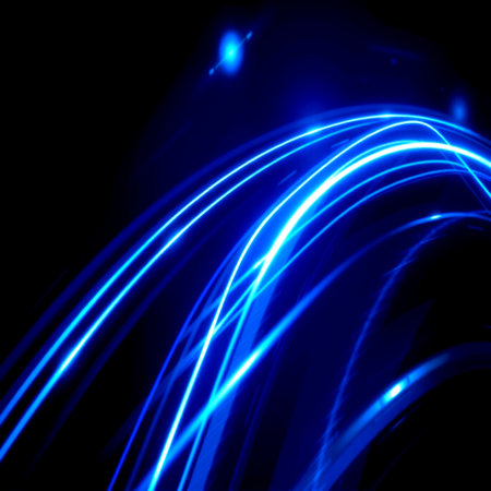 Abstract blue light lines on black background. Vector illustration. Eps 10の写真素材