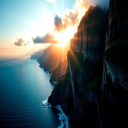 Sunset over the cliffs