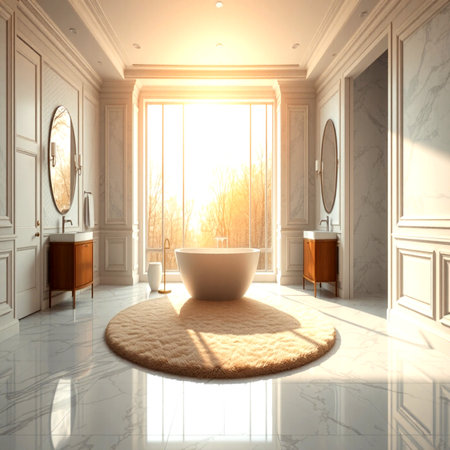 Bathroom interior design. 3D render. High resolution image.の写真素材