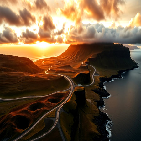 Aerial view of Vik, Myvatn region, Icelandの写真素材