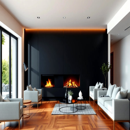 modern bright interiors apartment Living room 3D rendering computer generated image