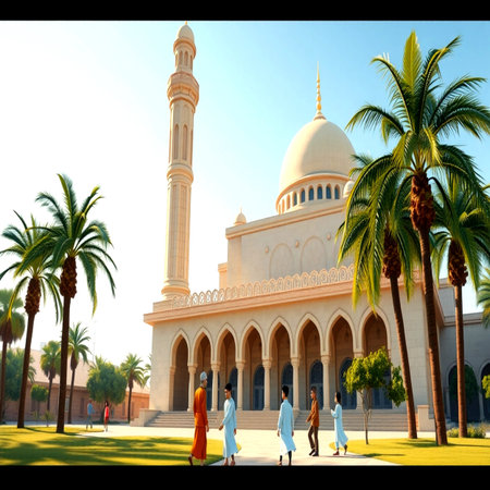 Unidentified people visit Sheikh Zayed Grand Mosque in Abu Dhabi, United Arab Emiratesの写真素材