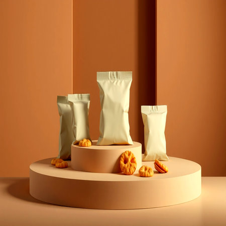 Product display podium, 3d render, geometric shapes, minimal designの写真素材