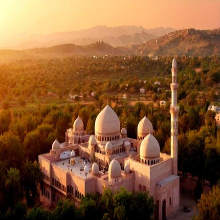 Mosque at sunset in Jodhpur, Rajasthan, Indiaの写真素材