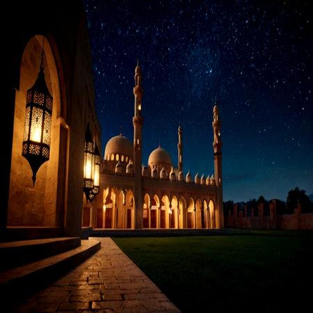 Sheikh Zayed Grand Mosque at night, Abu Dhabi, United Arab Emiratesの写真素材