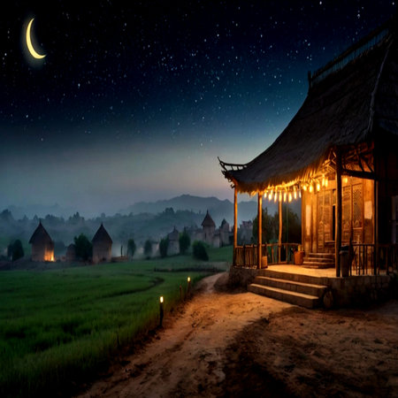 Night view of Bagan, Myanmar.の写真素材