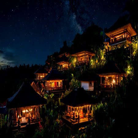 Beautiful night view with starry sky
