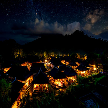 Beautiful night view with starry sky