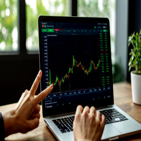 Stock market or forex trading graph and candlestick chart suitable for financial investment concept....
