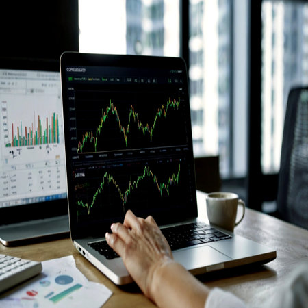 Stock Exchange Trading Forex Finance Graphic Concept. Economy trends background for business idea...