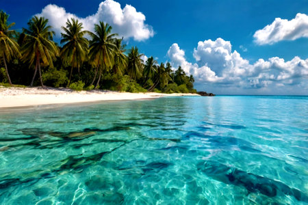 Tropical beach at Seychelles, Mahe island