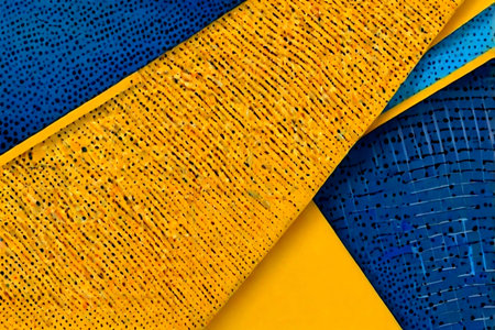 abstract background from colored fabric close-up, top view.