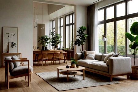 interior of modern living room, living room with sofa and coffee table