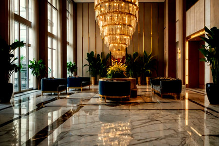 Luxury hotel lobby interior. Interior design of hotel lobby.の写真素材