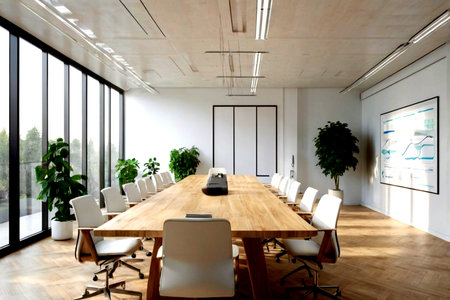 Modern meeting room interior. 3d rendering mock up. Meeting room