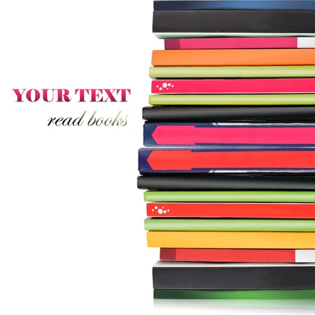colorful books isolated on white backgroundの写真素材