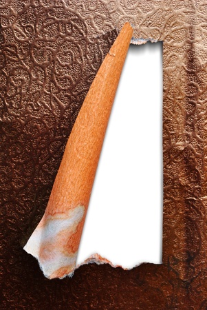 ripped textured paper, With isolated on white backgroundの写真素材