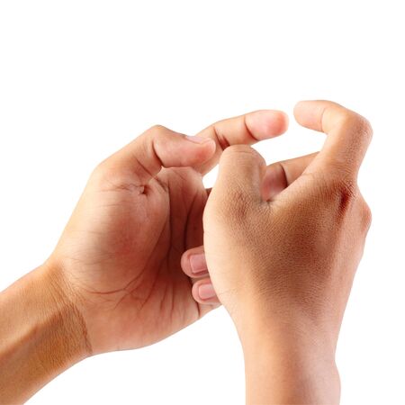 hand men making a signの写真素材