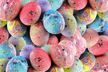 Colorful Easter Eggs with different colorの写真素材