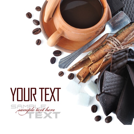 Coffee Break Menu ( With coffee cups, sample text )の写真素材