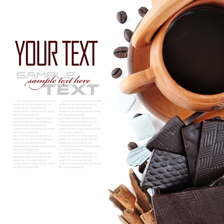 Coffee Break Menu ( With coffee cups, sample text )の写真素材