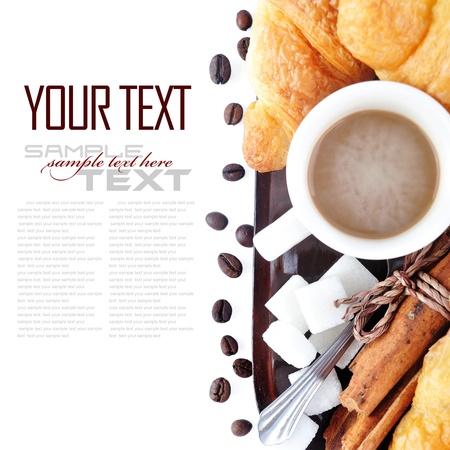 Coffee Break Menu ( With bread, sample text )の写真素材