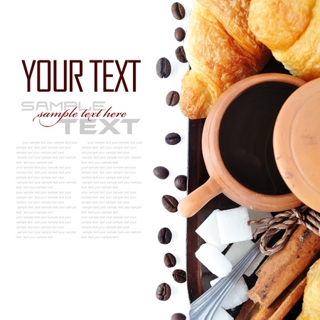 Coffee Break Menu ( With bread, sample text )の写真素材