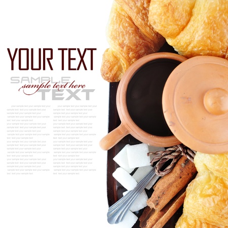 Coffee Break Menu ( With bread, sample text )の写真素材