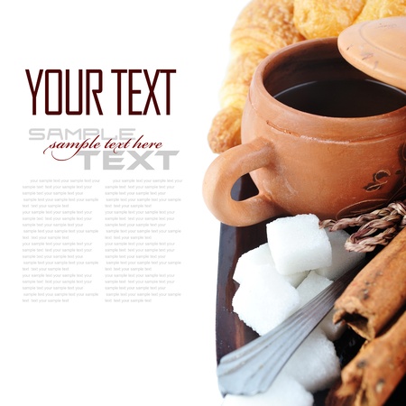 Coffee Break Menu ( With bread, sample text )の写真素材