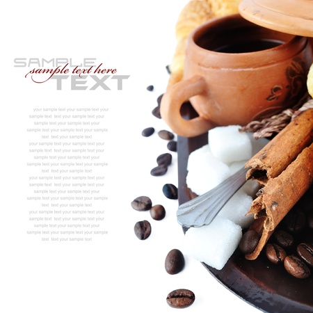 Coffee Break Menu ( With bread, sample text )の写真素材