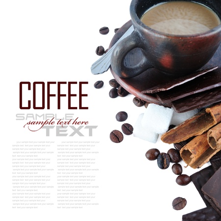Coffee Break Menu ( With coffee ingredient, sample text )の写真素材