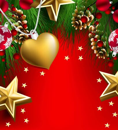 Christmas frame with red backgroundのイラスト素材
