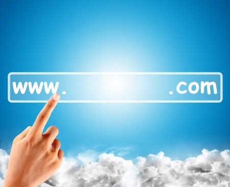 hand touching website addressの写真素材