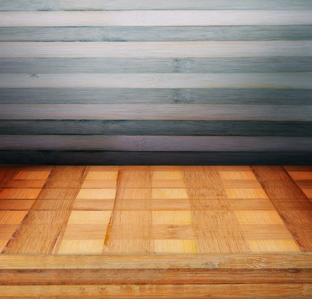 Wood panels used as background  Room covered with wooden planks  Wooden walls and floor  With dark background の写真素材