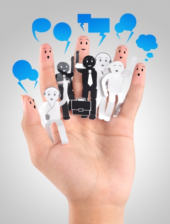 smile fingers for symbol of social network の写真素材