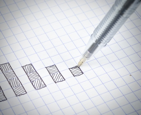 Writing down graphの写真素材