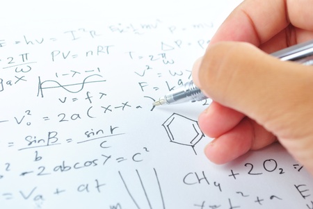 Writing math and chemical science for studyの写真素材