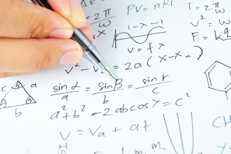 Writing math and chemical science for studyの写真素材