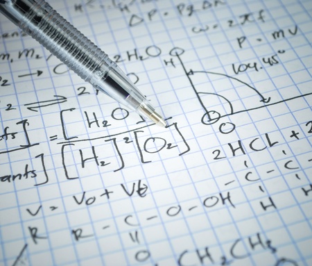 Writing math and chemical science for studyの写真素材