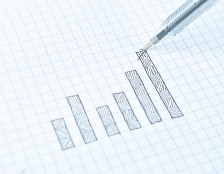 Drawing growth graph of successの写真素材