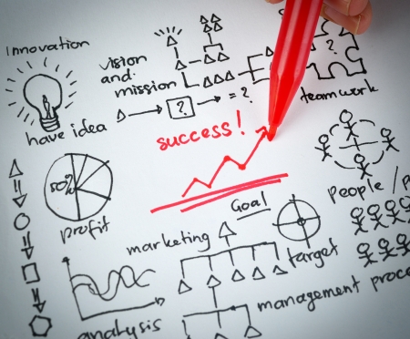 Drawing growth graph of successの写真素材