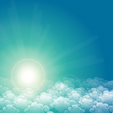 Cloud, sky, and sunlight のイラスト素材