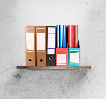 Document folders for template and copy space on a wallの写真素材