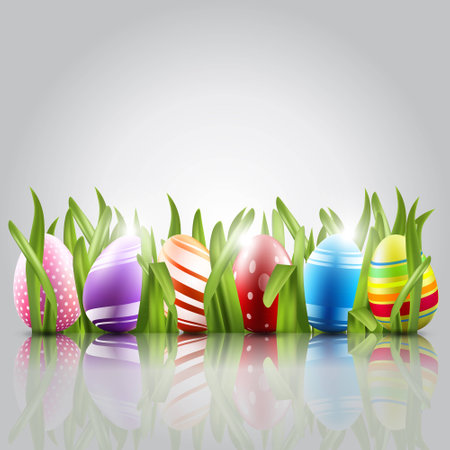 Easter eggs background with elegant のイラスト素材