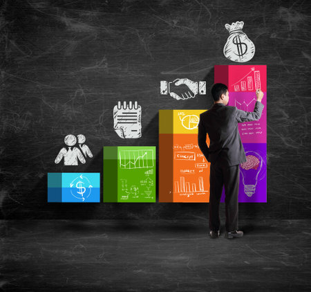 Businessman drawing concept of successの写真素材