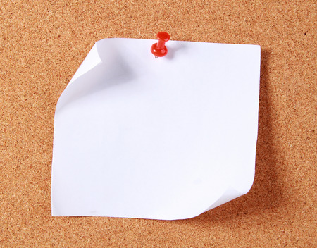 a paper in cork boardの写真素材