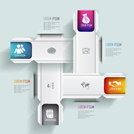 Modern business design template  can be used for business design, work flow layout, diagram, number options, step up options, web design, banner template, infographicのイラスト素材