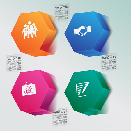 Modern design for business geometric info graphic  のイラスト素材