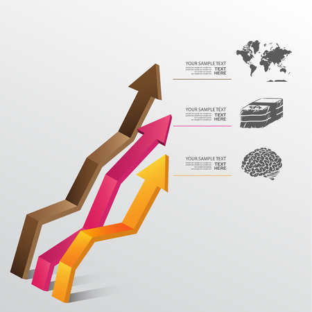 3D design for infographic profit bar  Vector illustration  Info graphic  Layout design  Template  Web designのイラスト素材