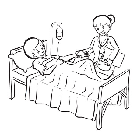 Doctor helping a patient のイラスト素材